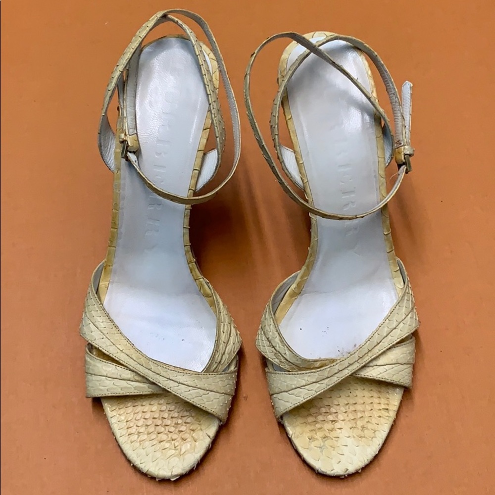 Burberry Yellow Python Slingback Heels - image 1